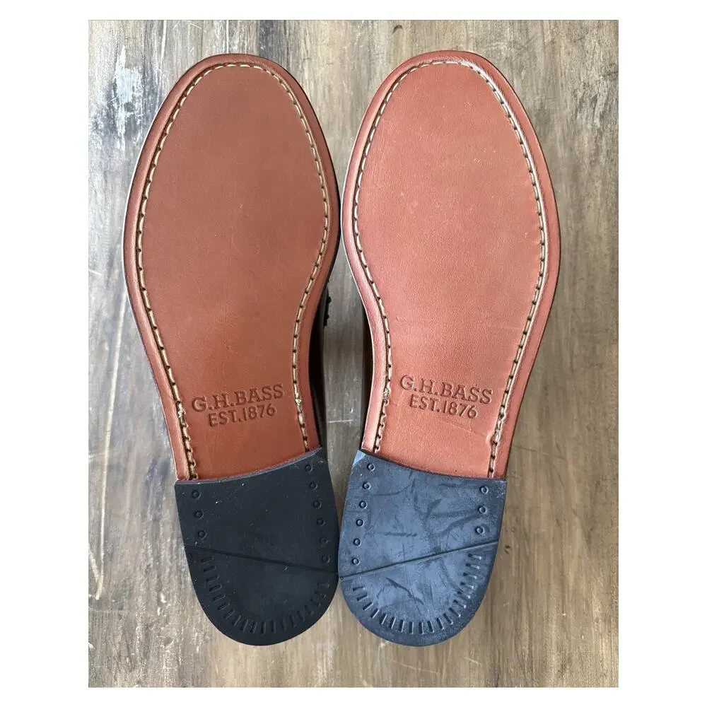 G.H. Bass & Co. Classic Leather Penny Loafers in Chestnut Brown